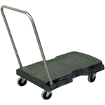 Picture for category <p>Transports large bulky loads and then folds flat for easy storage.</p>
<ul style="list-style-type: square;">
<li>Sturdy structural foam deck won't rust, dent, chip or peel.</li>
<li>Non-skid platform surface helps prevent load shifting.</li>
<li>Tough plastic construction.</li>
<li>Three position straight handle lets users push, pull or fold flat for use as a dolly.</li>
<li>3" non-marking casters.</li>
</ul>