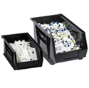 Picture of 9 1/4" x 6" x 5" Black Plastic Stack & Hang Bin Boxes