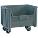 Picture of 19 7/8" x 15 1/4" x 12 7/16" Gray Mobile Giant Stackable Bins
