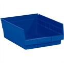 Picture of 11 5/8" x 11 1/8" x 4" Blue Plastic Shelf Bin Boxes