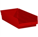 Picture of 17 7/8" x 8 3/8" x 4" Red Plastic Shelf Bin Boxes