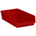 Picture of 17 7/8" x 11 1/8" x 4" Red Plastic Shelf Bin Boxes