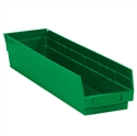 Picture of 23 5/8" x 4 1/8" x 4" Green Plastic Shelf Bin Boxes