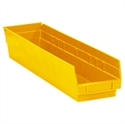 Picture of 23 5/8" x 4 1/8" x 4" Yellow Plastic Shelf Bin Boxes