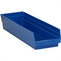 Picture of 23 5/8" x 6 5/8" x 4" Blue Plastic Shelf Bin Boxes