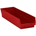 Picture of 23 5/8" x 6 5/8" x 4" Red Plastic Shelf Bin Boxes