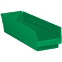Picture of 17 7/8" x 4 1/8" x 4" Green Plastic Shelf Bin Boxes