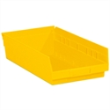 Picture of 17 7/8" x 11 1/8" x 4" Yellow Plastic Shelf Bin Boxes