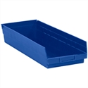 Picture of 23 5/8" x 8 3/8" x 4" Blue Plastic Shelf Bin Boxes