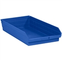 Picture of 23 5/8" x 11 1/8" x 4" Blue Plastic Shelf Bin Boxes