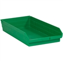 Picture of 23 5/8" x 11 1/8" x 4" Green Plastic Shelf Bin Boxes