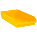 Picture of 23 5/8" x 11 1/8" x 4" Yellow Plastic Shelf Bin Boxes