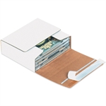 Self-Seal CD Mailers Picture for category <p>These strong corrugated mailers were designed to ship CDs and feature a convenient self seal, peel and seal strip.</p>
<ul>
<li>One piece die-cut cartons fold together in seconds.</li>
<li>Seal mailers by peeling backing off of adhesive strip and pressing closed.</li>
<li>Mailers feature a pull tab for opening.</li>
<li>Designed to ship CDs in jewel cases.</li>
<li>Sold and shipped flat in bundle quantities.</li>
<li>Manufactured from 200#/ECT-32-E white corrugated.</li>
</ul>