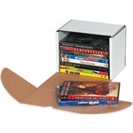 DVD Mailers Picture for category <p>Strong corrugated mailers protect DVDs during shipment.</p>
<ul>
<li>Mailers are constructed from 200#/ECT-32 white corrugated.</li>
<li>One piece mailer folds together in seconds without tape or glue.</li>
<li>Sold and shipped flat in bundle quantities.</li>
</ul>