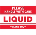 Picture of 2" x 3" - "Please Handle With Care - Liquid - Thank You" Labels