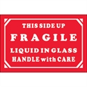 Picture of 2" x 3" - "Fragile - Liquid In Glass - Handle With Care" Labels