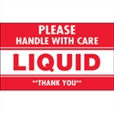Picture of 3" x 5" - "Please Handle With Care - Liquid - Thank You" Labels