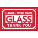 Picture of 3" x 5" - "Glass - Handle With Care" Labels