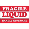 Picture of 3" x 5" - "Fragile - Liquid - Handle With Care" Labels