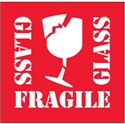 Picture of 4" x 4" - "Fragile - Glass" Labels