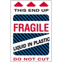 Picture of 4" x 6" - "Fragile - Liquid in Plastic" Labels