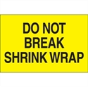 Picture of 2" x 3" - "Do Not Break Shrink Wrap" (Fluorescent Yellow) Labels