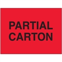 Picture of 3" x 5" - "Partial Carton" (Fluorescent Red) Labels