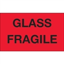 Picture of 3" x 5" - "Glass - Fragile" (Fluorescent Red) Labels