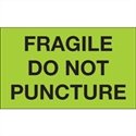 Picture of 3" x 5" - "Fragile - Do Not Puncture" (Fluorescent Green) Labels
