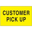 Picture of 3" x 5" - "Customer Pick Up" (Fluorescent Yellow) Labels