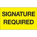 Picture of 3" x 5" - "Signature Required" (Fluorescent Yellow) Labels