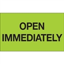 Picture of 3" x 5" - "Open Immediately" (Fluorescent Green) Labels