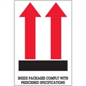 Picture of 4" x 6" - "Inside Packages Comply..." Arrow Labels