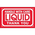 Picture of 3" x 5" - "Handle With Care - Liquid - Thank You" Labels