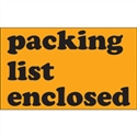 Picture of 3" x 5" - "Packing List Enclosed" (Fluorescent Orange) Labels