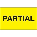 Picture of 3" x 5" - "Partial" (Fluorescent Yellow) Labels