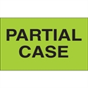 Picture of 3" x 5" - "Partial Case" (Fluorescent Green) Labels