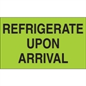 Picture of 3" x 5" - "Refrigerate Upon Arrival" (Fluorescent Green) Labels