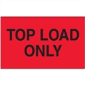 Picture of 3" x 5" - "Top Load Only" (Fluorescent Red) Labels