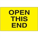 Picture of 3" x 5" - "Open This End" (Fluorescent Yellow) Labels