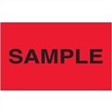 Picture of 3" x 5" - "Sample" (Fluorescent Red) Labels