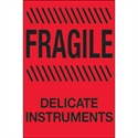 Picture of 4" x 6" - "Fragile - Delicate Instruments" (Fluorescent Red) Labels