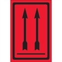 Picture of 4" x 6" - Two Up Arrows Over Bar (Fluorescent Red) Labels