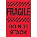 Picture of 4" x 6" - "Fragile - Do Not Stack" (Fluorescent Red) Labels