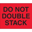 Picture of 8" x 10" - "Do Not Double Stack" (Fluorescent Red) Labels