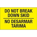 Picture of 3" x 5" - "No Desarmar Tarima" (Fluorescent Yellow) Bilingual Labels