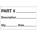 Picture of 1 1/4" x 2" - "Part# - Description - Qty - Date" Labels