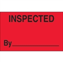 Picture of 1 1/4" x 2" - "Inspected" (Fluorescent Red) Labels