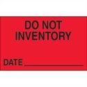 Picture of 1 1/4" x 2" - "Do Not Inventory - Date" (Fluorescent Red) Labels