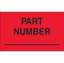 Picture of 1 1/4" x 2" - "Part Number" (Fluorescent Red) Labels